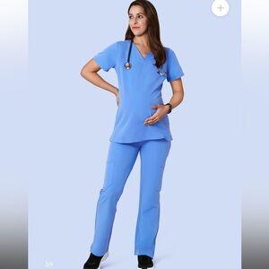 Mandala Maternity Ciel Blue Scrub Set